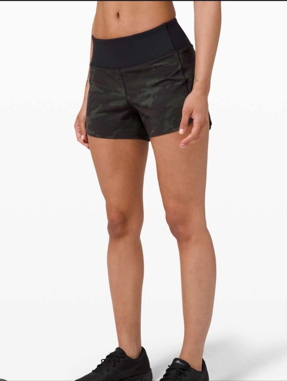 Lululemon Speed Up Run Shorts Black Green Incognito Camouflage 6